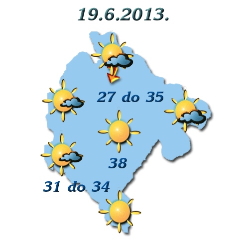 Szerdai hőmérsékletek (Kép: meteo.co.me)